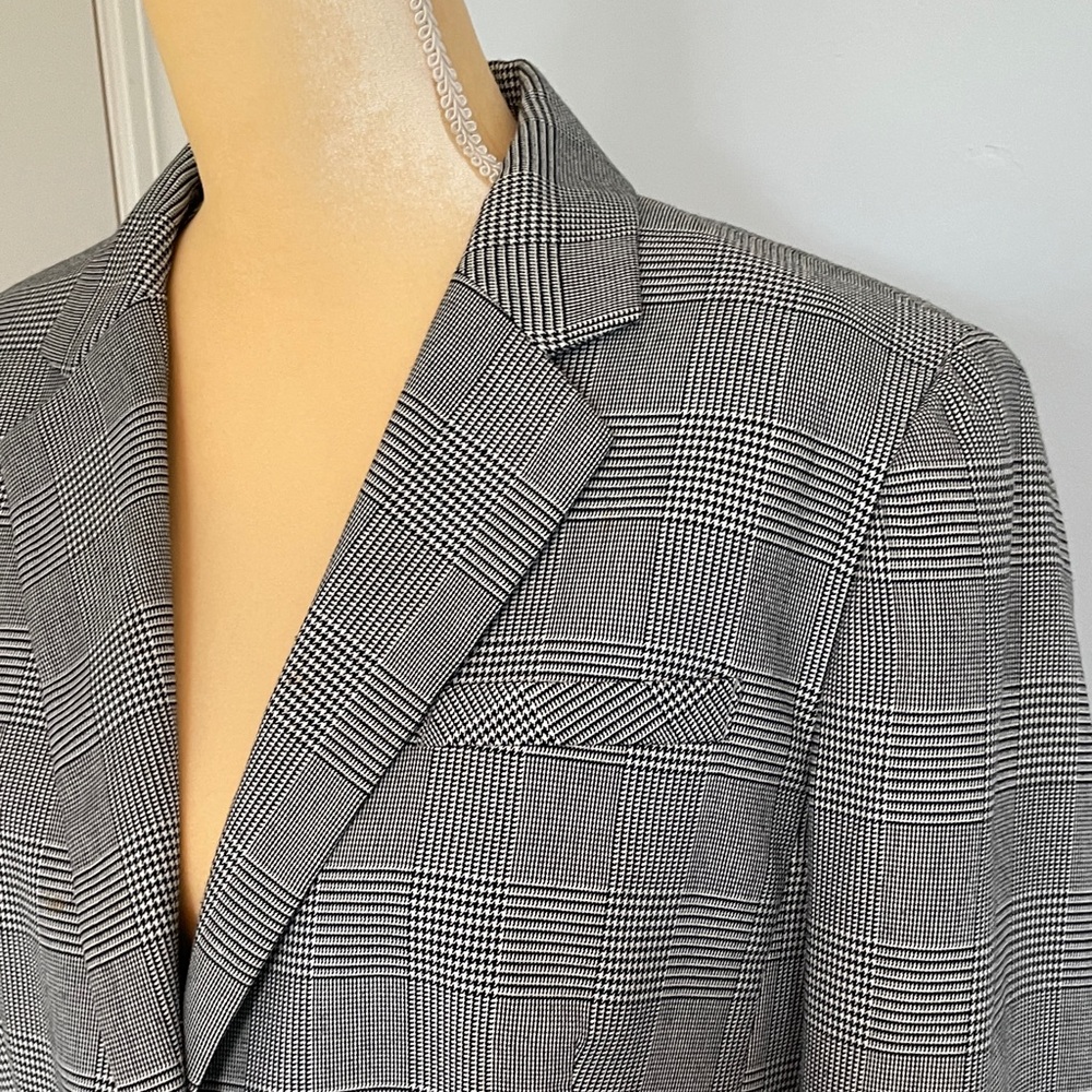 Women’s Jones New York Stretch Size 14 Plaid Blazer - Picture 4 of 9